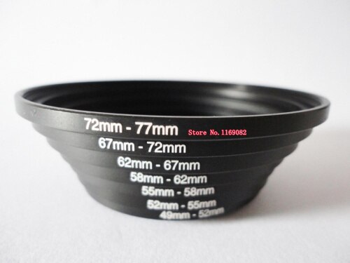 8 peças 49mm-82mm como filtro do capô da lente conjunto de anéis de reforço set