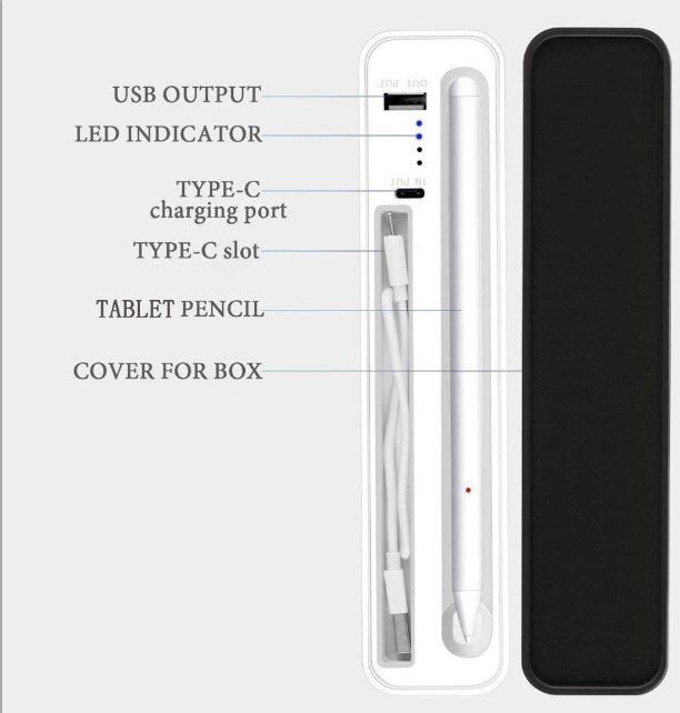 For Apple Pencil, iPad Pen For iPad Pro 3rd Gen 11/12.9 in, 6th 7th mini 5 Air 3 with Palm Rejection Wireless Charger Box: Default Title