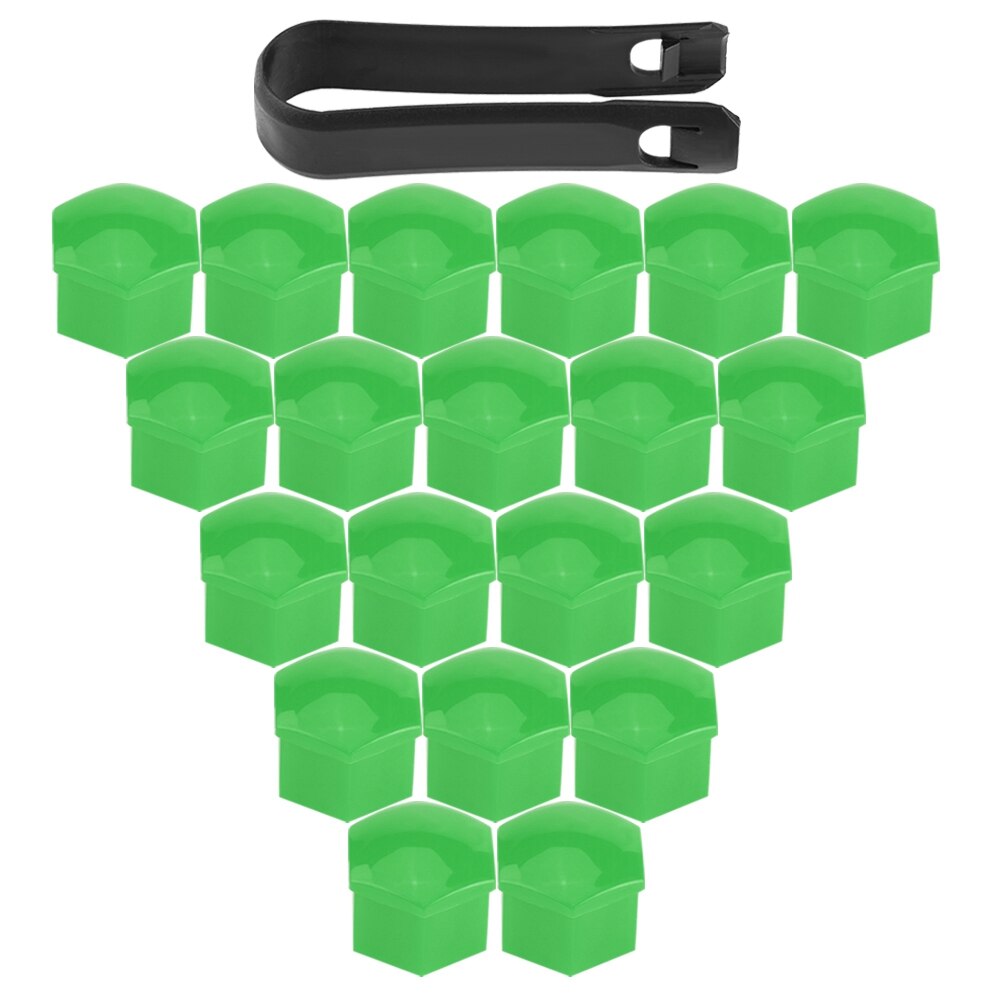 20 Pcs 17 Mm Auto Wielnaaf Lugs Moeren Bouten Velgen Stofkap Beschermende Cap Zeshoekige Socket Chrome Band Schroef bouten Voor Wielen