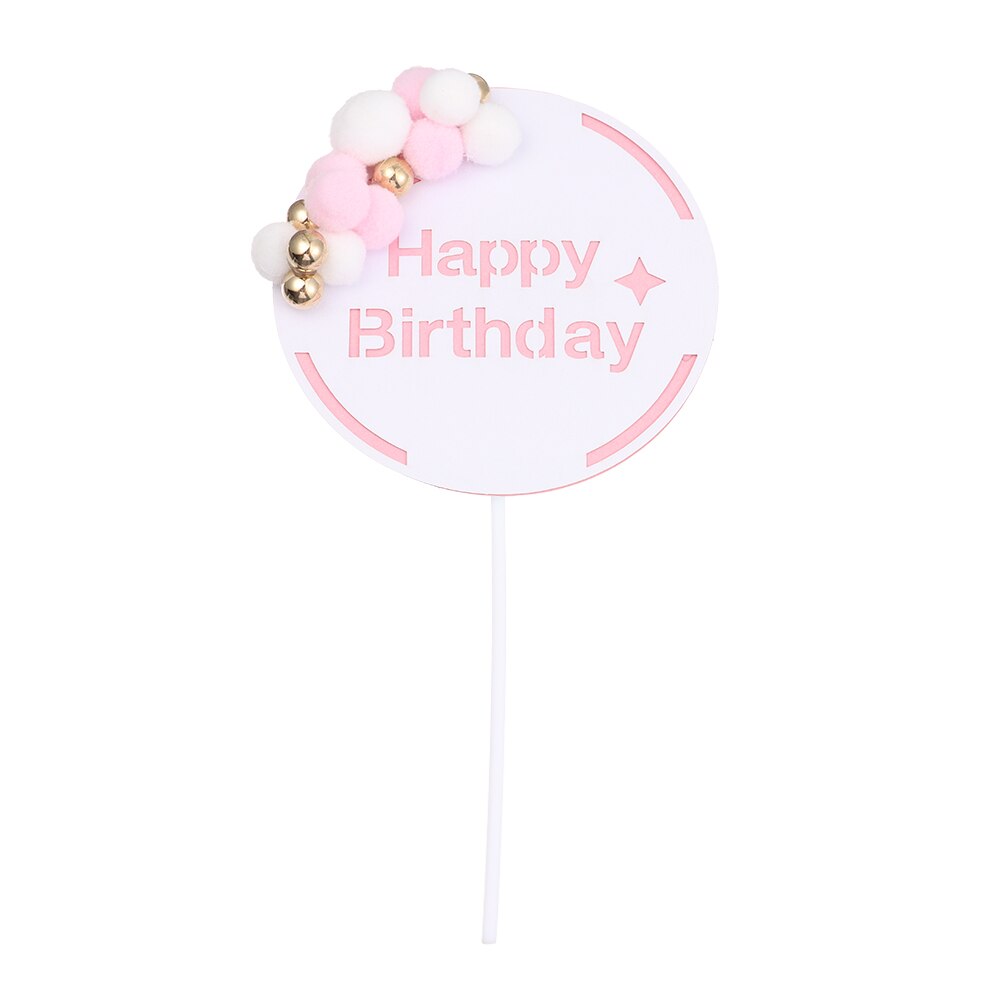 Puinen kakku silinteri hyvää syntymäpäivää vintage kakku koristeet suosii tarvikkeet maalaismainen häät kihlautumiskakku työkaluja: Vaaleanpunainen