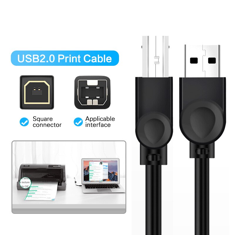 Ankndo usb 2.0 printerkabel til kamera epson hp canon printerledning 1m 3m høj speedextension kabel printer dataoverførsel cabl