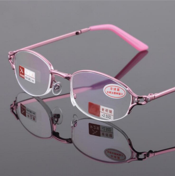 Folding Aspherical resin Plus film Red/Pink Reading Glasses Women Eyewear 1.0 1.5 2.0 2.5 3.0 3.5 4.0