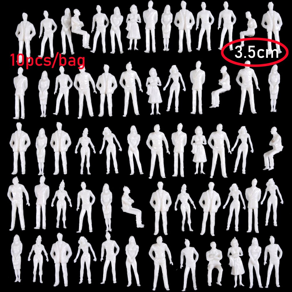 10/50Pcs 1:50/75/100/150/200 Human Model Scale Miniature White Figures Multi-Style Pose Architectural Model ABS Plastic People: 10pcs 3.5cm