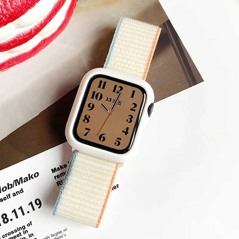 Correa de nailon para Apple Watch Band Ultra 9 8 7 SE 6 5 3 38MM 42MM 40MM 44MM accesorio para reloj inteligente pulsera iWatch serie 45MM 41MM