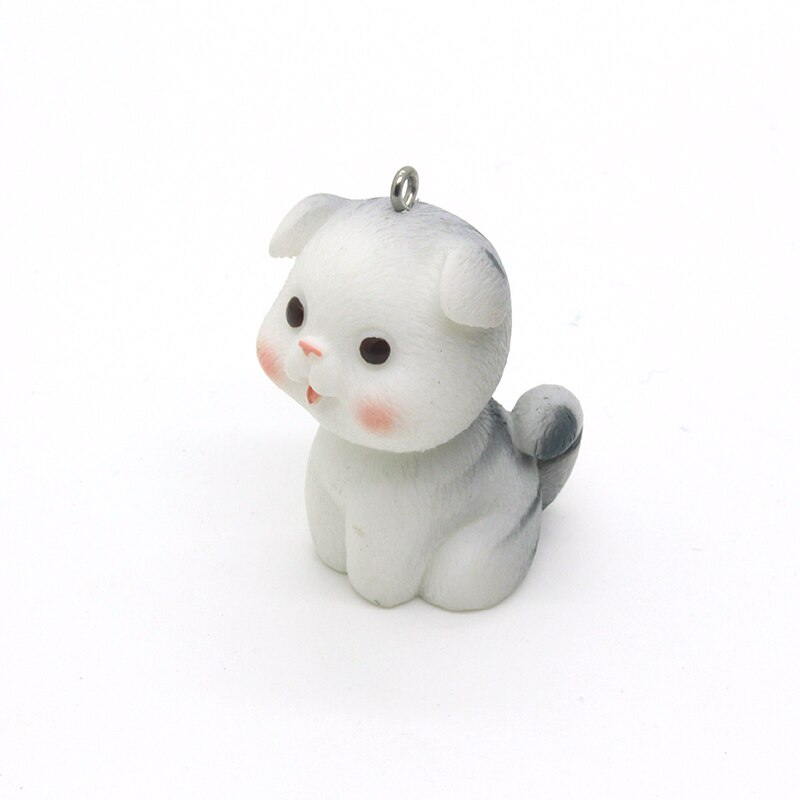 1 pz Kawaii 3D gatti portachiavi in resina Charms artigianato fai da te ciondolo animale accessorio fatto a mano Pet girocollo collana fascino gioielli fare: 02