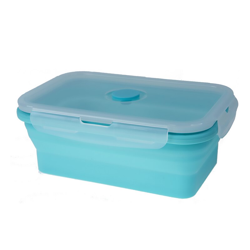 4pcs Silicone Lunch Box Set Stackable Bento Food Container Foldable Lunchbox Dinner Storage Containers Microwave Leakproof Fresh: blue350ml