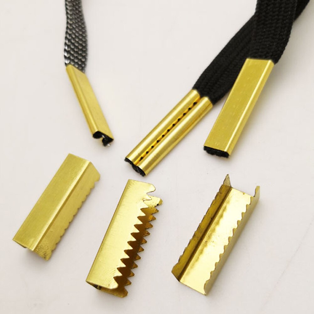 10Pcs 7.5*25mm Seamless Metal Shoelaces Tips Replacement Head for Shoestrings Bullet Aglets Square DIY Shoelaces Accessories: Gold