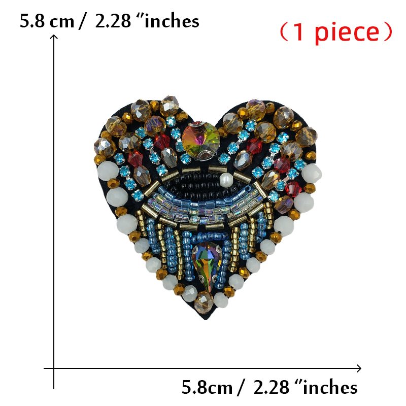 Steentjes Kraal Oog Rode Harten Patches Voor Kleding Geborduurde Applicaties Naai Menselijke Organen Bloem Diamant Badges Stickers: Antique Zinc