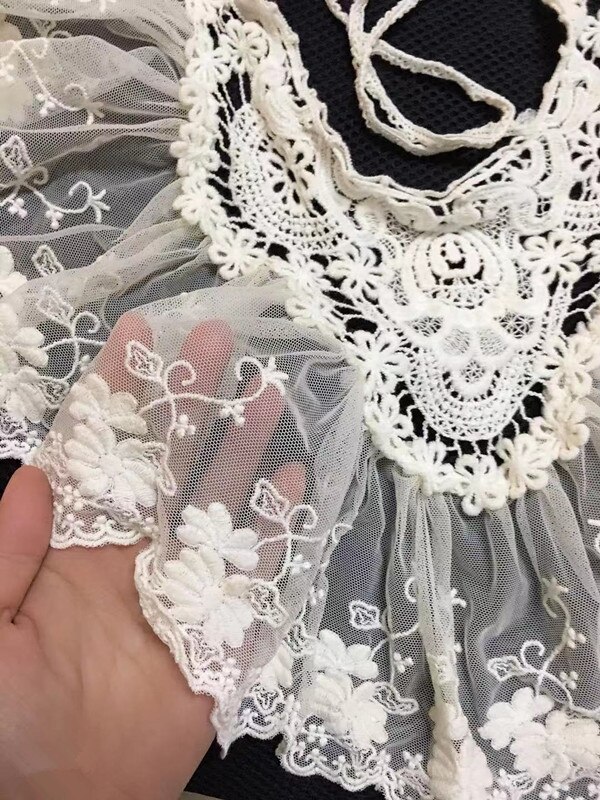 Korean Style Baby Girls Lace Collar Spring Children Clothes Accessiory Princess Shawl Kids Pure Cotton Bibs