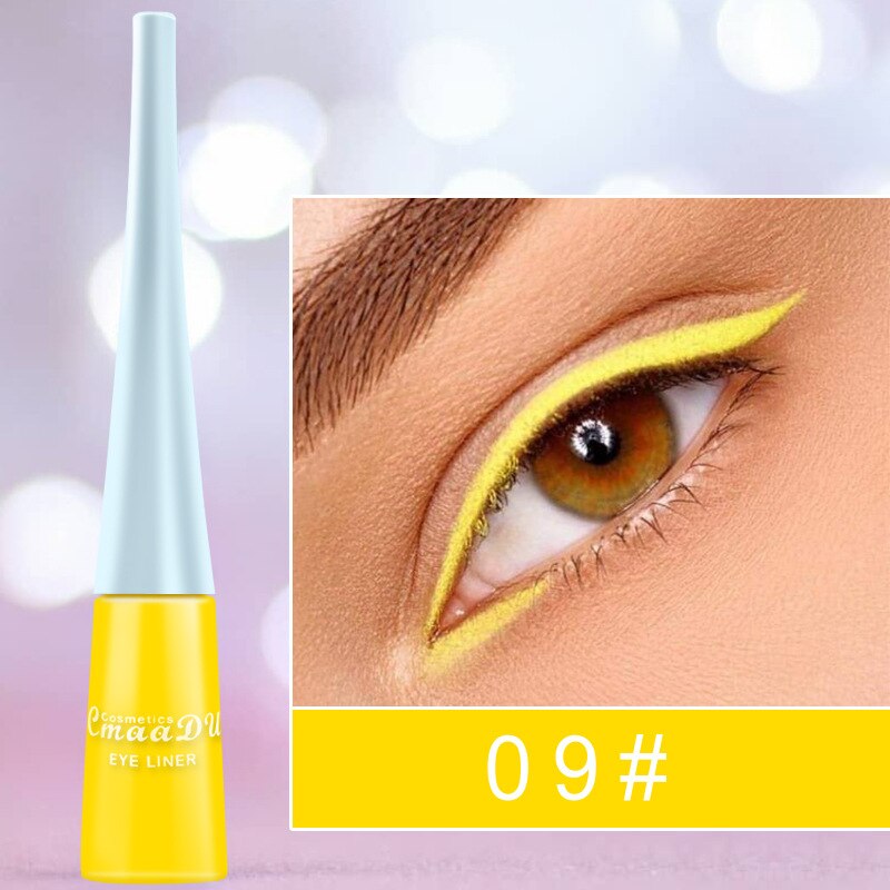 12 Kleuren Neon Vloeibare Eyeliner Potlood Waterdichte Kleurrijke Blauw Groen Geel Wit Eye Liner Pen Vrouwen Make-Up Ogen Cosmetica: A 09