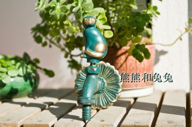 !! tap animal garden antique European tap washing machine leading green cat