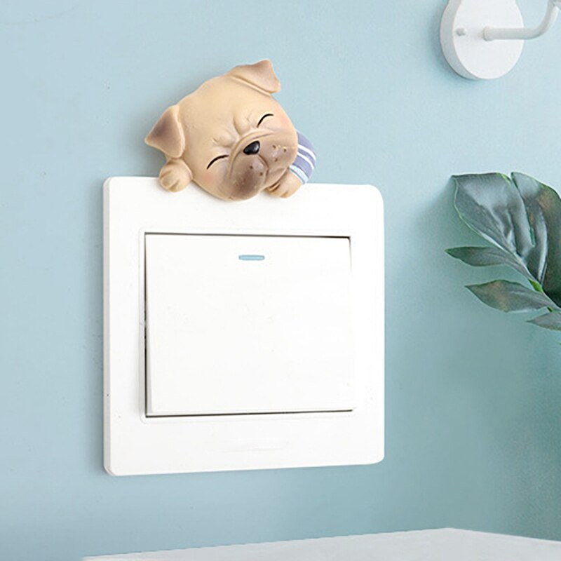 Cubierta de interruptor Bago para decoración de la habitación, pegatina de interruptor luminoso de resina 3D con dibujos de animales, para pared