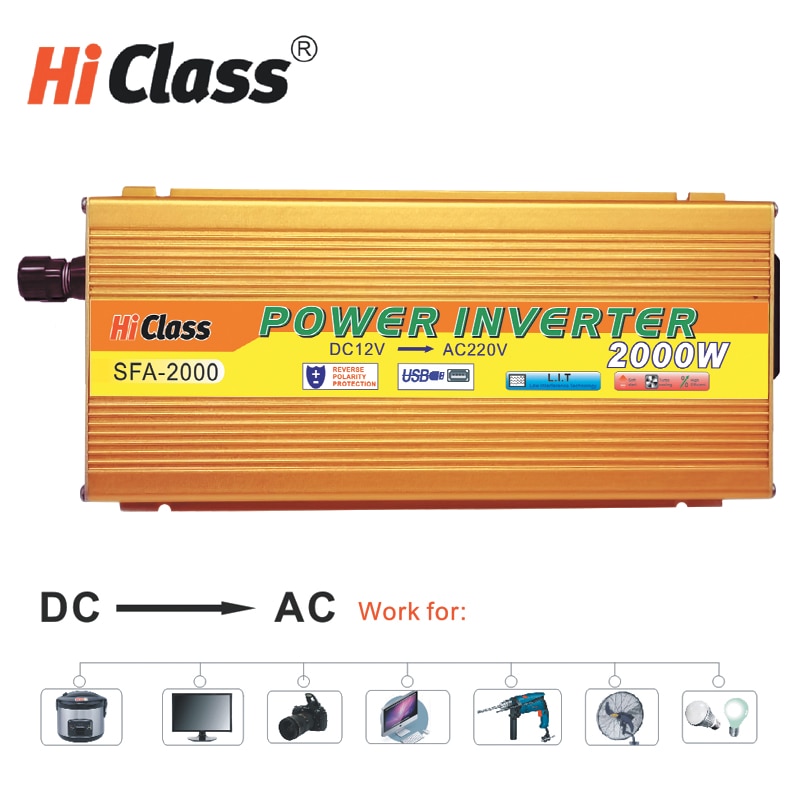 Omvormer 12v 24v 48v 60v gemodificeerde sinusomvormer 1000w/2000w/3000w omvormer  dc12v naar  ac220v zonne-auto spanningsomvormer