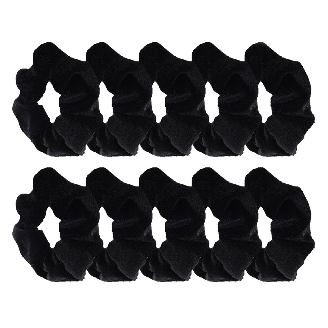 Paquete de 10 gomas elásticas para el pelo, gomas para el pelo de terciopelo negro: Default Title