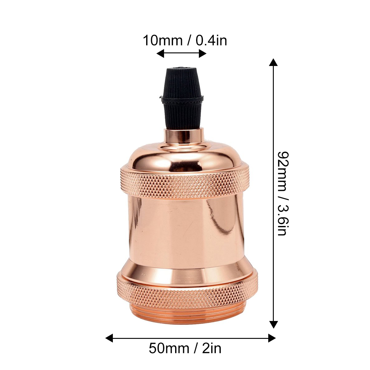 Sphoon-Base de lámpara antigua DIY, casquillo de tornillo E27, portalámparas decorativo de aluminio, lámpara de techo interior montada en superficie de Metal Vintage: Oro