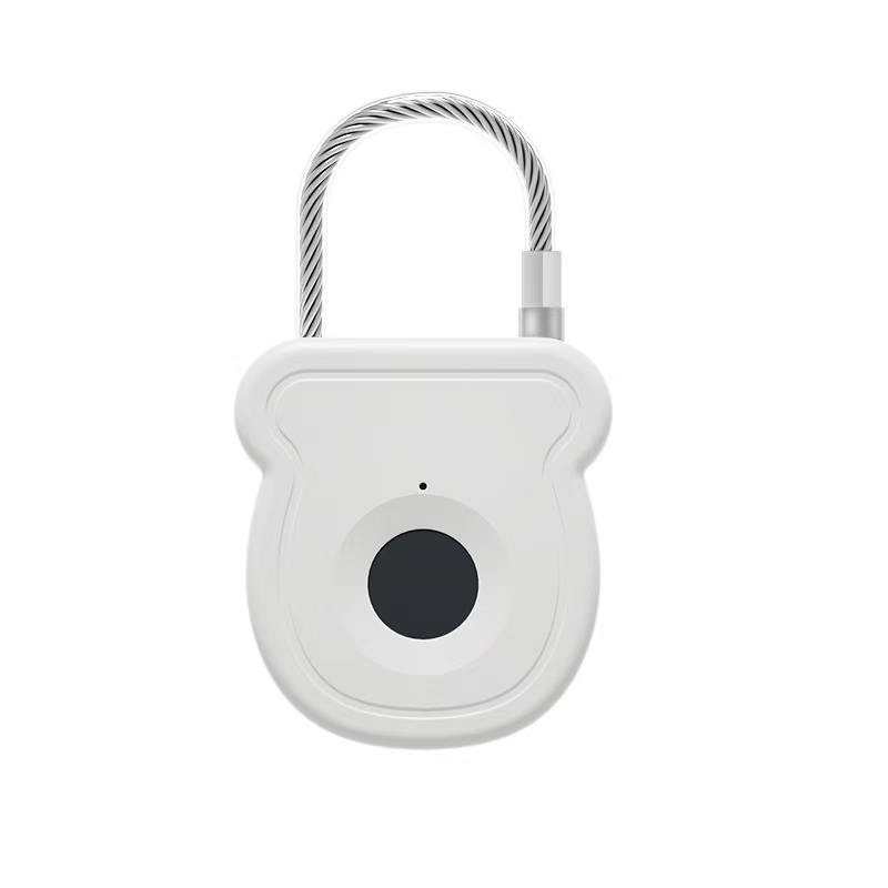 2025 Keyless USB Opladen Vingerafdruk Slot Smart Hangslot Deurslot 0.2sec Unlock Draagbare Anti-diefstal Hangslot: WHITE
