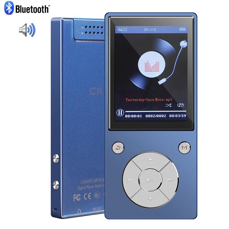 MP4 Player Bluetooth4.2 Built-in Speaker 8GB/16GB with 2.4 Inch HD Color Screen, FM Radio, Voice Recorder, Video