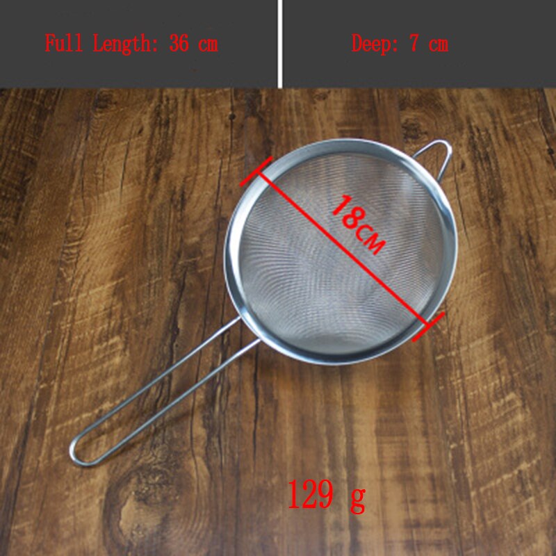 Optional Stainless Steel Fine Mesh Wire Sieve Tea Strainer Mesh Oil strainer Flour Colander Sieve Food Filter: 18cm stainless steel