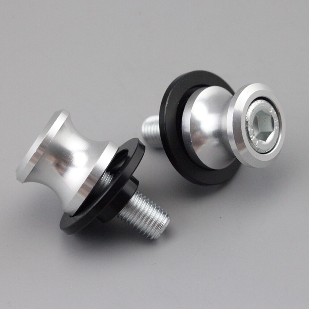Tornillo de soporte de cadena Swingarm Spools Crash Slider para KTM DUKE RC 125 200 250 390 accesorios de motocicleta, piezas de soporte 10mm tallado: Silver