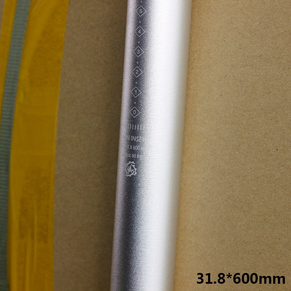 Fiets Zadelpen Voor Brompton 3 Zestig Pike Element Jr/Yt Vouwfiets 31.8*580Mm/600Mm aluminium Zadelpen 329G Fietsonderdelen: ACE silver 600