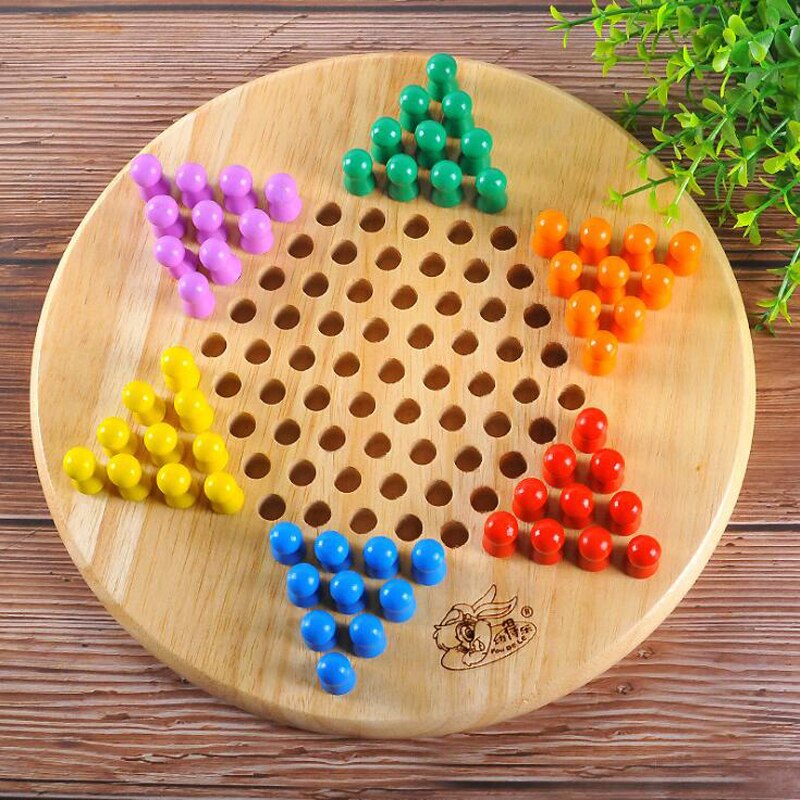 Tragbare Holz Chinesische kinder Checkers Spiel Puzzle Schach Spielzeug Kinder Intelligente Entwicklung Bildung Spielzeug: Default Title