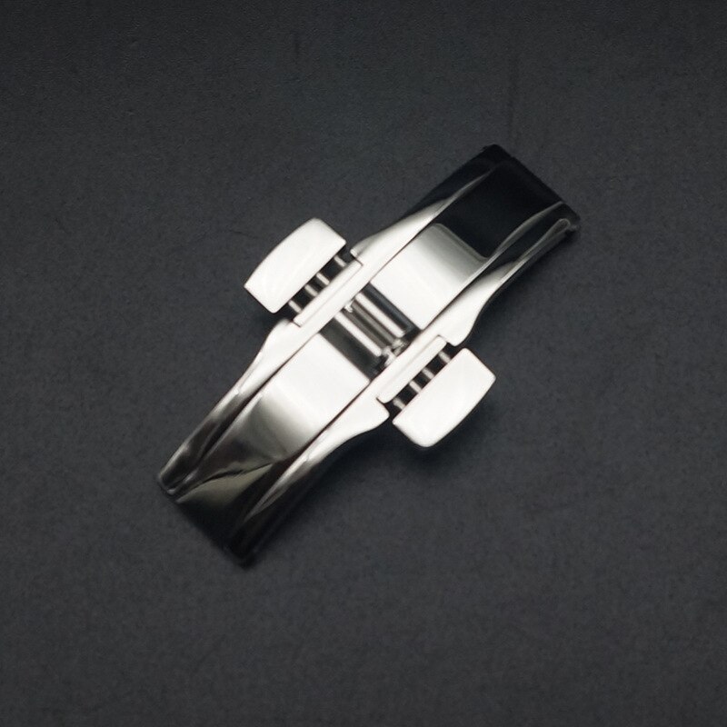 Para Tissot-Accesorios de reloj de acero inoxidable, hebilla de reloj plegable de doble botón, cierre de despliegue de mariposa