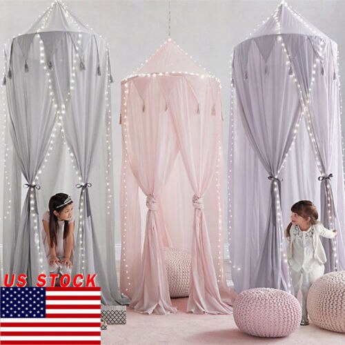 Nuovo e Moderno Della Ragazza Della Principessa Letto Mantovana chiffon Baldacchino di Zanzara Netto Gioco Da Bambini Tenda Tende per la stanza Del bambino