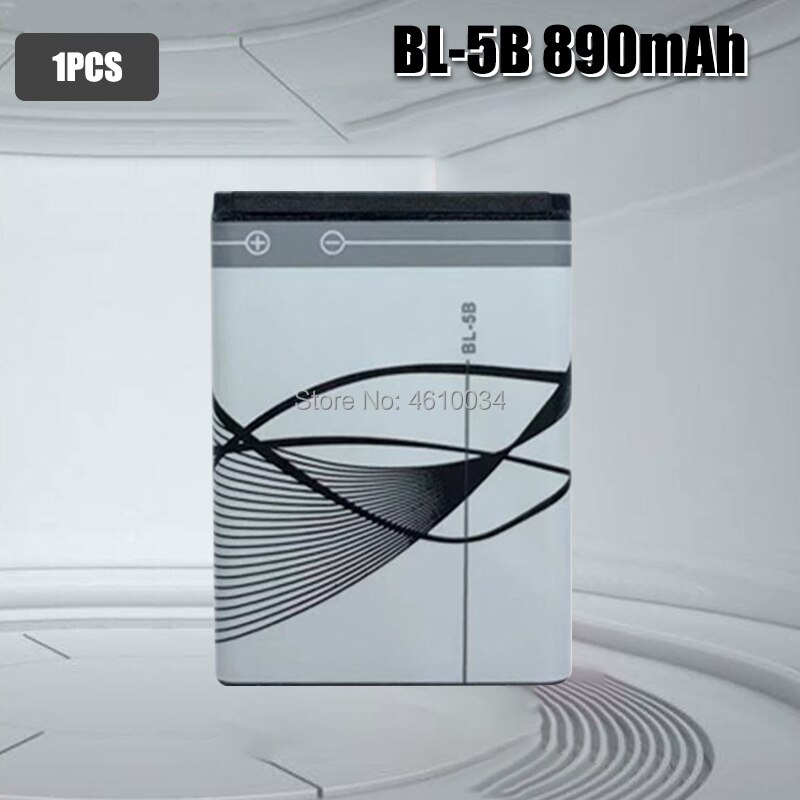 BL-5B-Batería de repuesto de iones de litio recargable integrada, 3,7 V, 890mAh, con celdas de batería, protección PTC, para Nokia 3220 / 3230: 1pcs