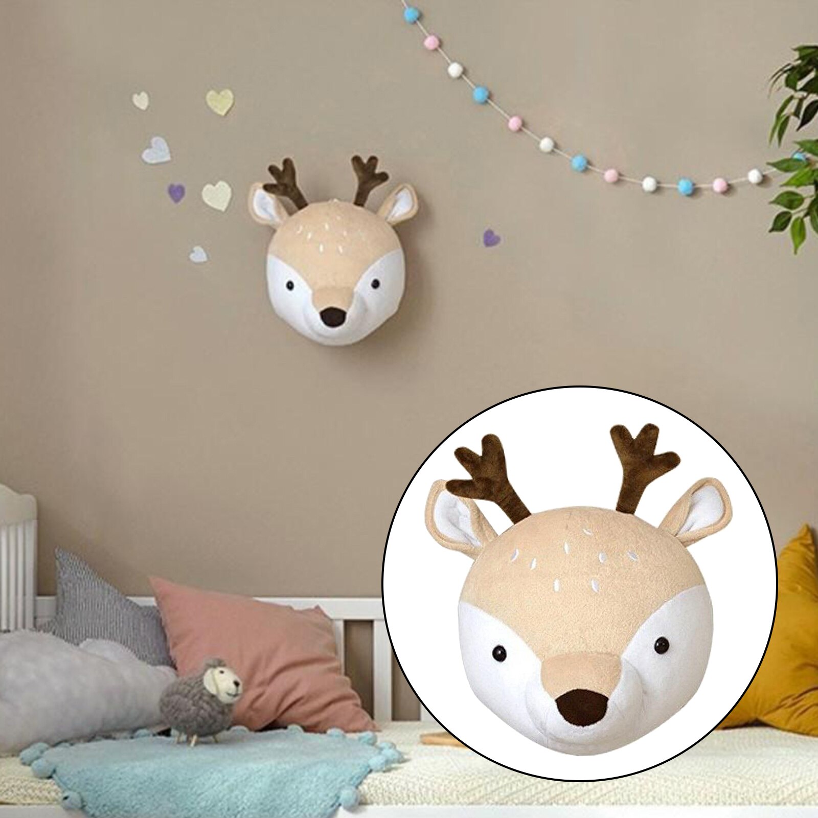 Dieren Hoofd Slaapkamer Kinderkamer Muur Ornamenten Hangende Prinses Meisje