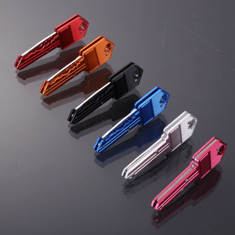 Mini Sleutel Mes Brief Camp Outdoor Sleutelhanger Ring Sleutelhanger Vouw Open Opener Pocket Pakket Overleven gadget Multi Tool Blade Doos kit