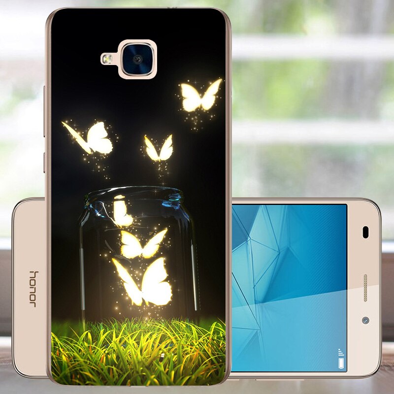 Fanatu huawei honor 5c hoesje geen vingerafdrukgat ru versie achterkant beschermhoes voor huawei honor 5c zacht tpu siliconen 5.2 " funda