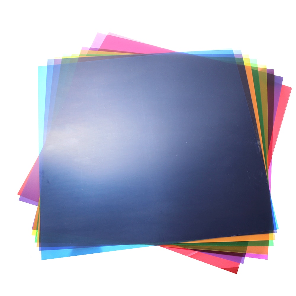 12 " x12 " /30 x 30cm transparent belysningsfilter gel korrektion ark til videokamera studie strobe flash lys 8 farver