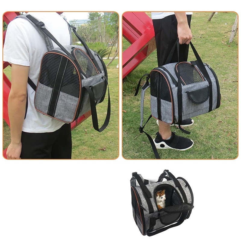Transportadores de mochila para gatos, mochila transparente para perros, Transportín de Gato con ventilación, aprobado por la aerolínea, mochilas de viaje para mascotas para gatos y perros