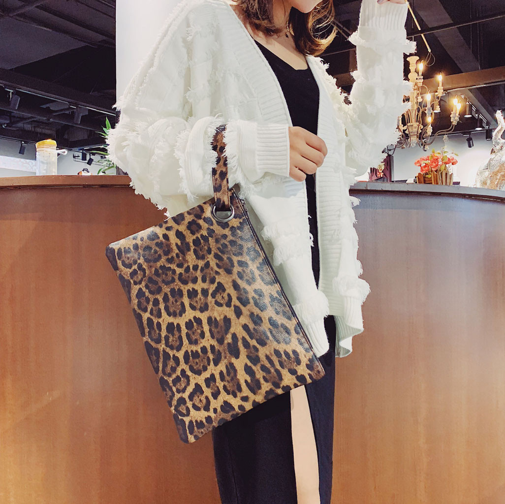 Kvinnors läder axelväskor zebra leopard clutch väska för kvinnor retro pu läder praktisk kväll handleds dag koppling väska