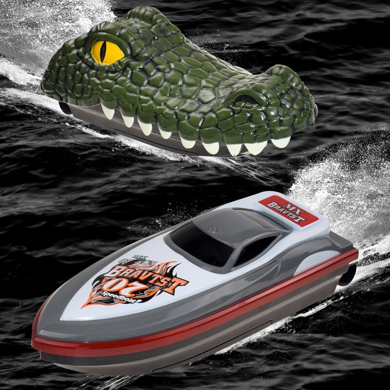 Remote Control Toys 2.4G Remote Control 4 Channel Remote Control Electric Boat Crocodile- Head RC Boats: Default Title