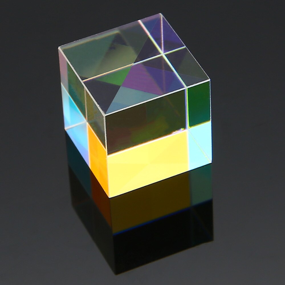 15mm wadliwy krzyż dichroiczny pryzmat łącznik rozdzielacz x-sześcian szklany pryzmat edukacyjne narzędzia dydaktyczne badania dekoracje pryzmat
