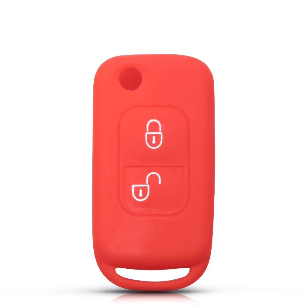 Keyyou flip siliconen sleutelhoesje voor mercedes benz  e113 a ces  w168 w202 w203 two 2- knoppen auto-accessoires: Rood