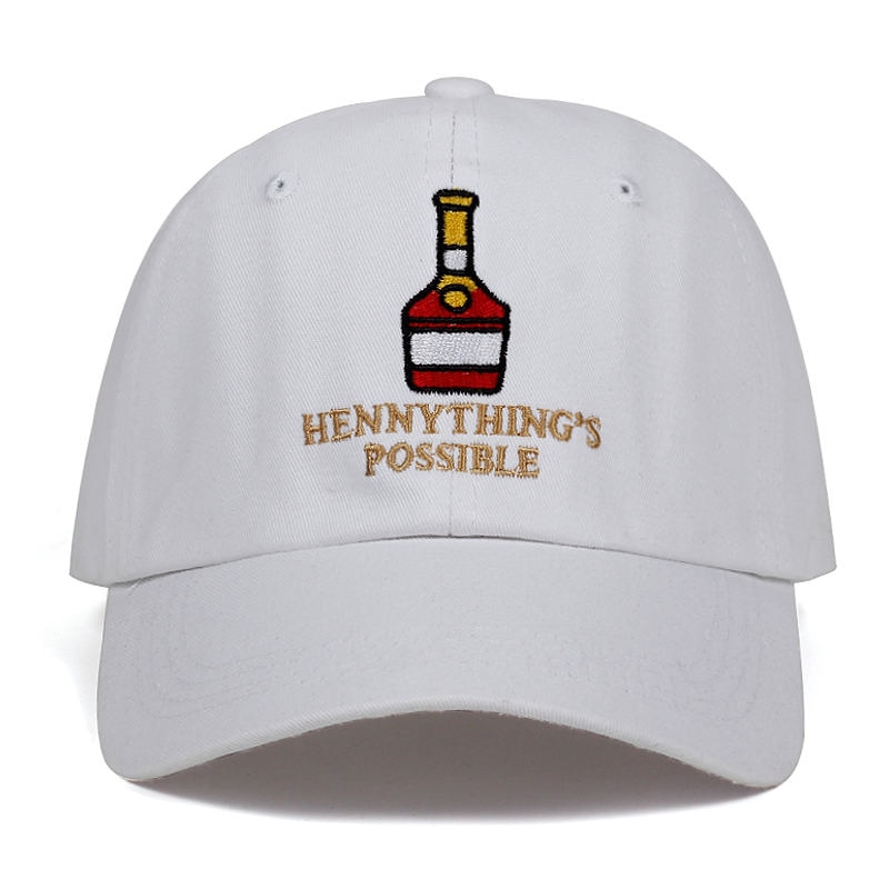 Henny fles borduurpet katoen verstelbaar henny ding's possible dad hat hiphop snapback hoeden casual petten