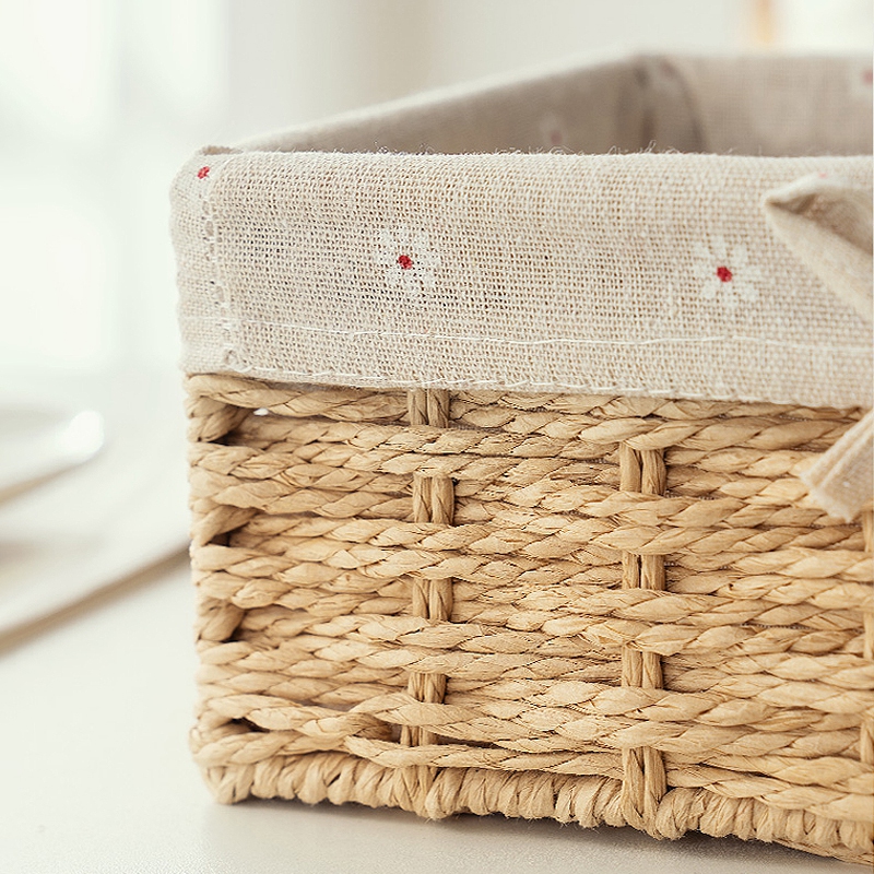 Handmade Woven Storage Baskets Panier Rangement Cesta Mimbre Household Items Snacks Organizer Desktop Rattan Storage Basket