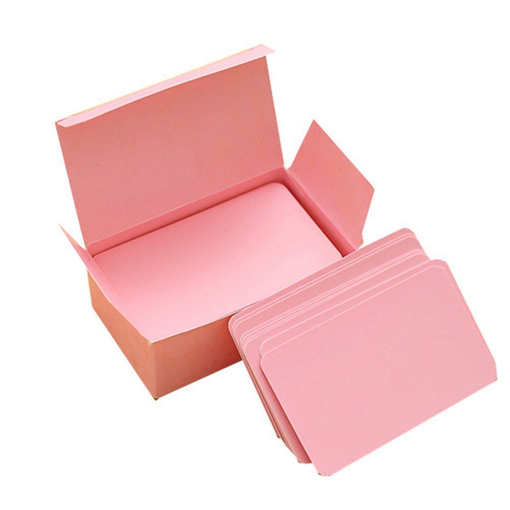 100 tarjetas de memoria en blanco Grafiti de manualidades tarjetas de palabras neto pequeño Bloc de notas memorándum Nota tarjetas de palabras en blanco: Pink