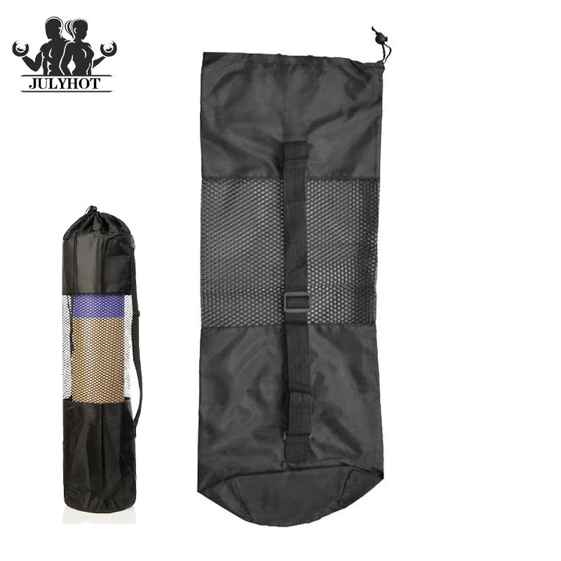 Tragbare yogamattentasche aus nylon mit netzeinsatz in der mitte, pilates-tragetasche, sporttasche, waschbar, verstellbarer gurt, leichte sporttasche, einfach zu tragen