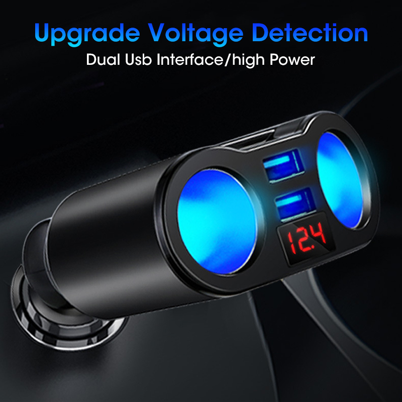 Niye 4.8a dual-usb-autoladegerät mit 2 anschlüssen, lcd-display, 12-24v zigarettenanzünderbuchsen, schnellladefunktion, netzteil und auto-styling