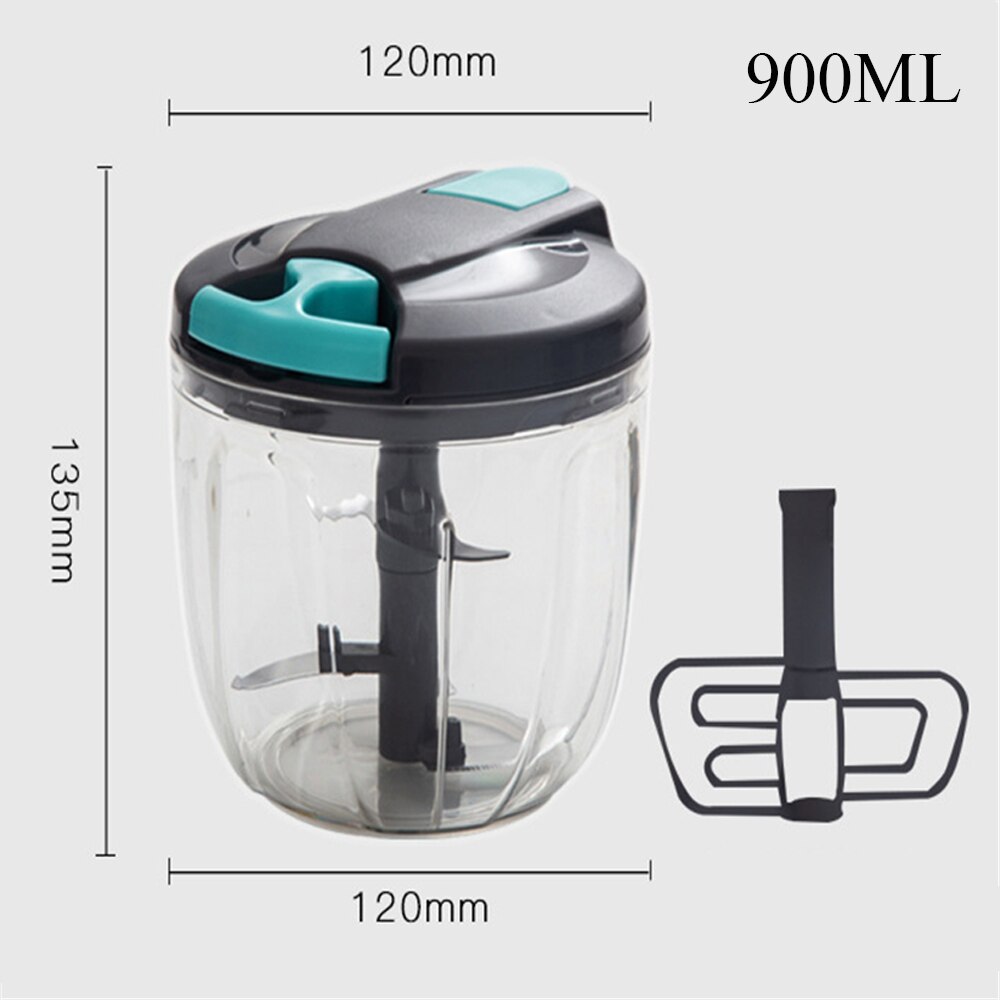 manuel hachoir à légumes Cutter tirer chaîne alimentaire hachoir mélangeur processeur carotte pomme de terre râpe hachoir à viande cuisine Gadget: Gray-900ML