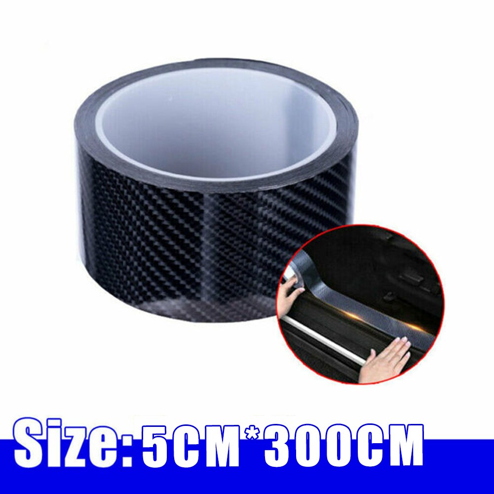 Koolstofvezel auto sticker dorpelbeschermer scuff plate 5cm * 300cm de hele carrosserie