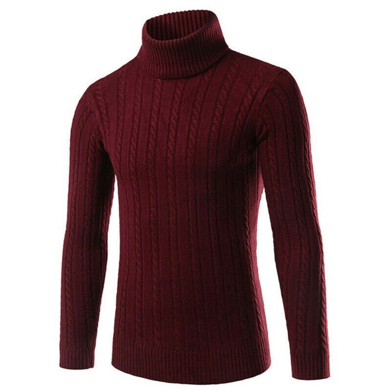 Herre høst vinter varme gensere termisk bomull turtle neck skivvy turtleneck genser stretch topper tykk pullover genser m -2xl