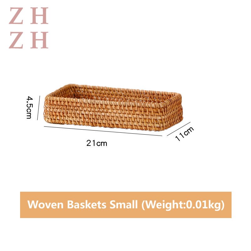 Hand-Geweven Opslag Mand Rotan Opbergvak Rieten Manden Brood Fruit Ontbijt Display Box Ambachten Home Decoratie