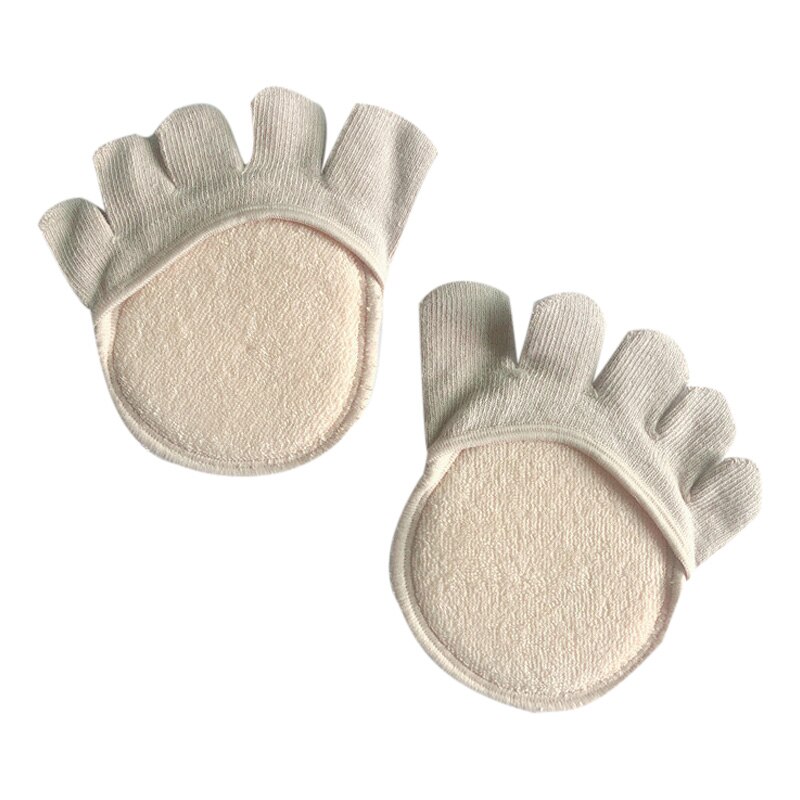 Women Thin Bamboo Fiber Footpad Non-slip Half Foot Toe Sleeves Invisible Socks Pad: A3