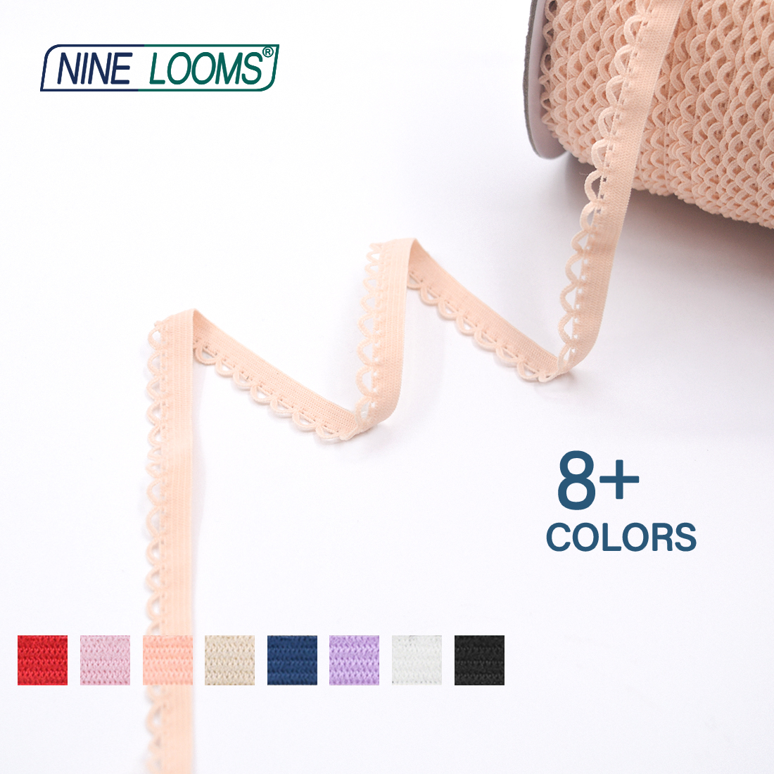 NINE telares-banda elástica de 3/8 "y 10mm de ancho para ropa interior, sujetador y pantalones, accesorios de costura hechos a mano, 2, 5 y 10 yardas accesorios de costura correas para bolsos bies para costura