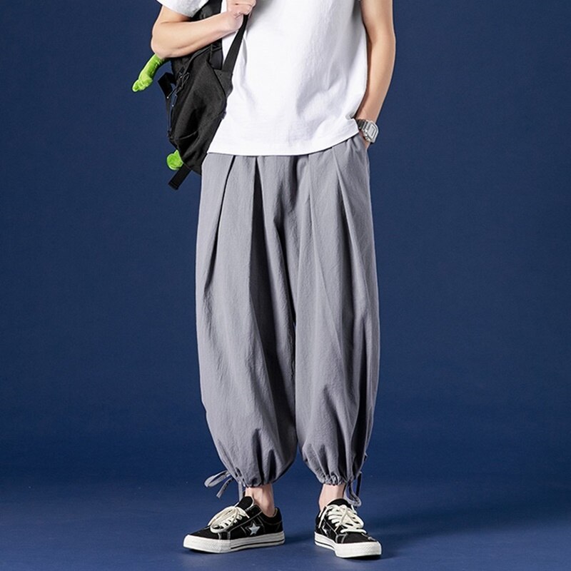 Chinese Style Harem Pants Men Hiphop Baggy Wide Legs Harajuku Trousers Male Kung Fu Pantalon Chinese Pants Man 10969