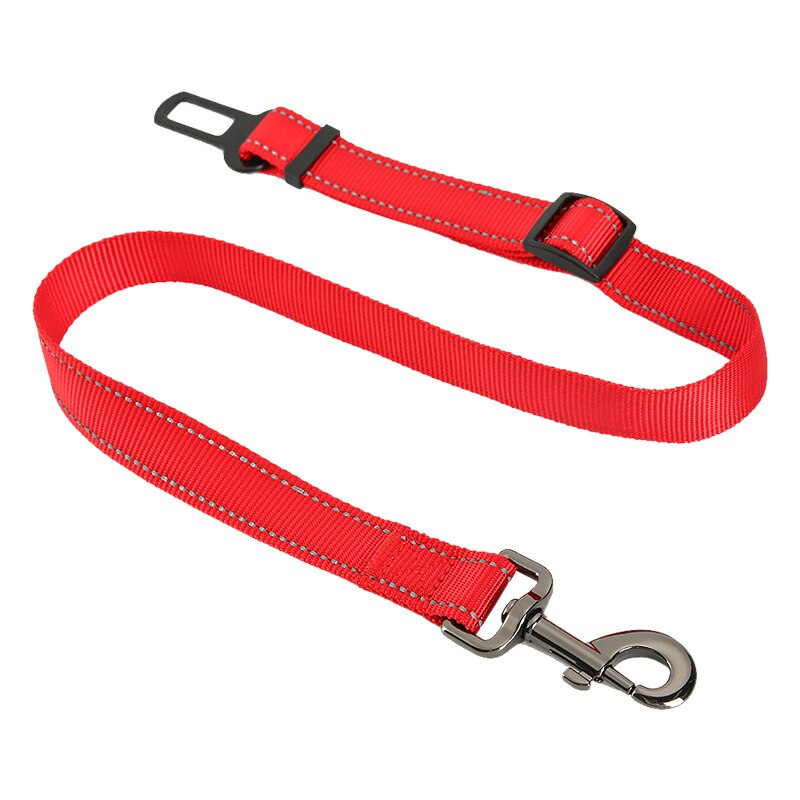 Verstelbare Hond Kat Autogordel Huisdier Autogordel Leash Voor Honden Reizen Tractie Kraag Harness Hondenriem Clip huisdier Product: Webbing red